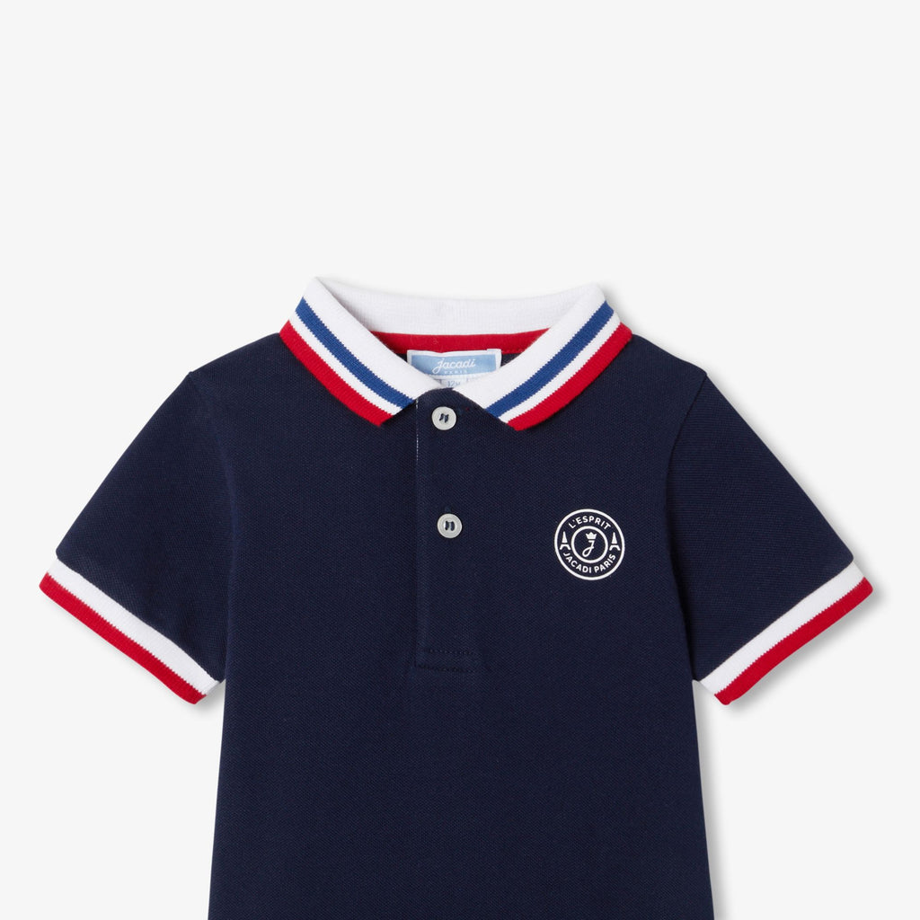Baby boy short-sleeved polo shirt - Ink Blue