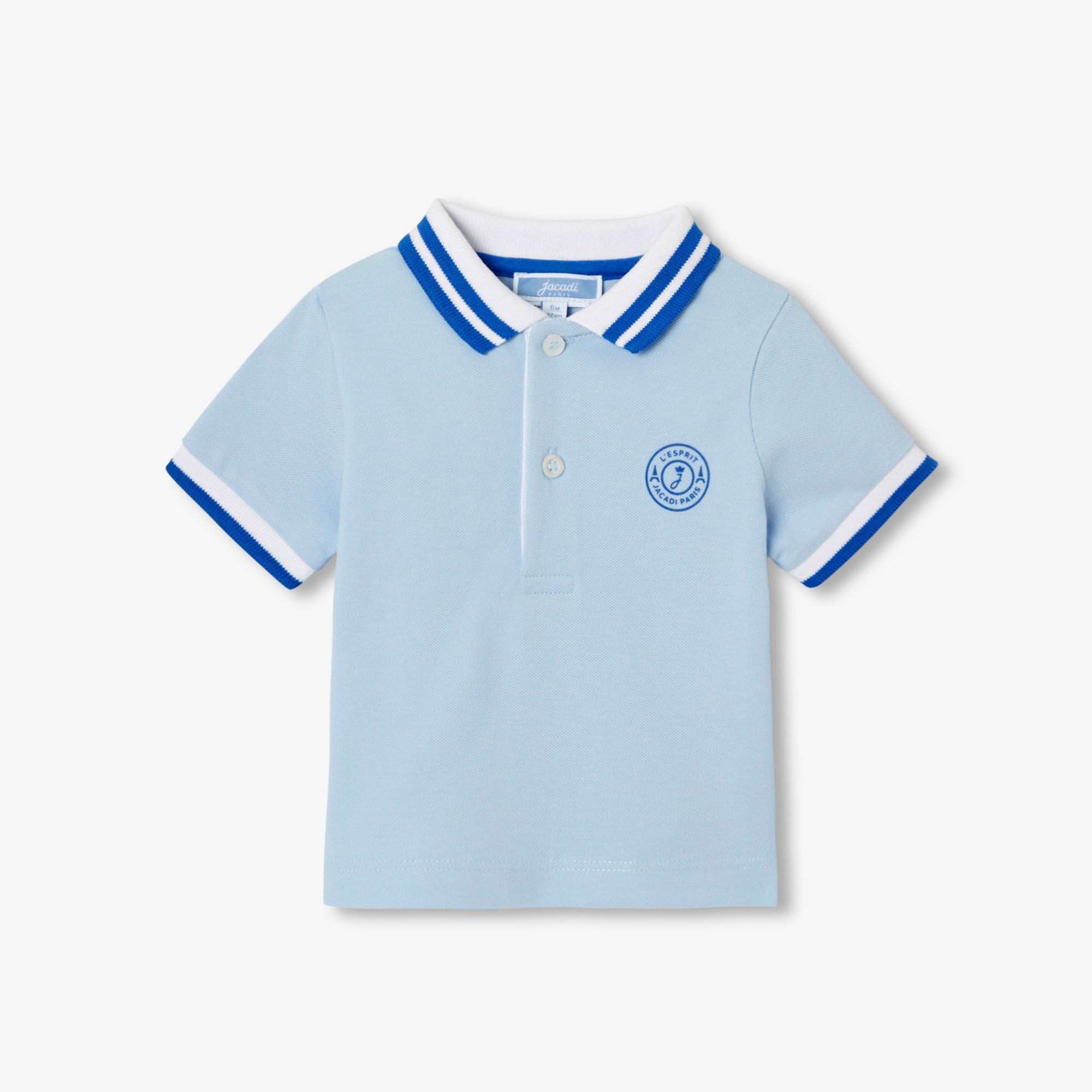 JC- NB096 - Jacadi Baby short-sleeved polo shirt - Sky Blue Jacadi
