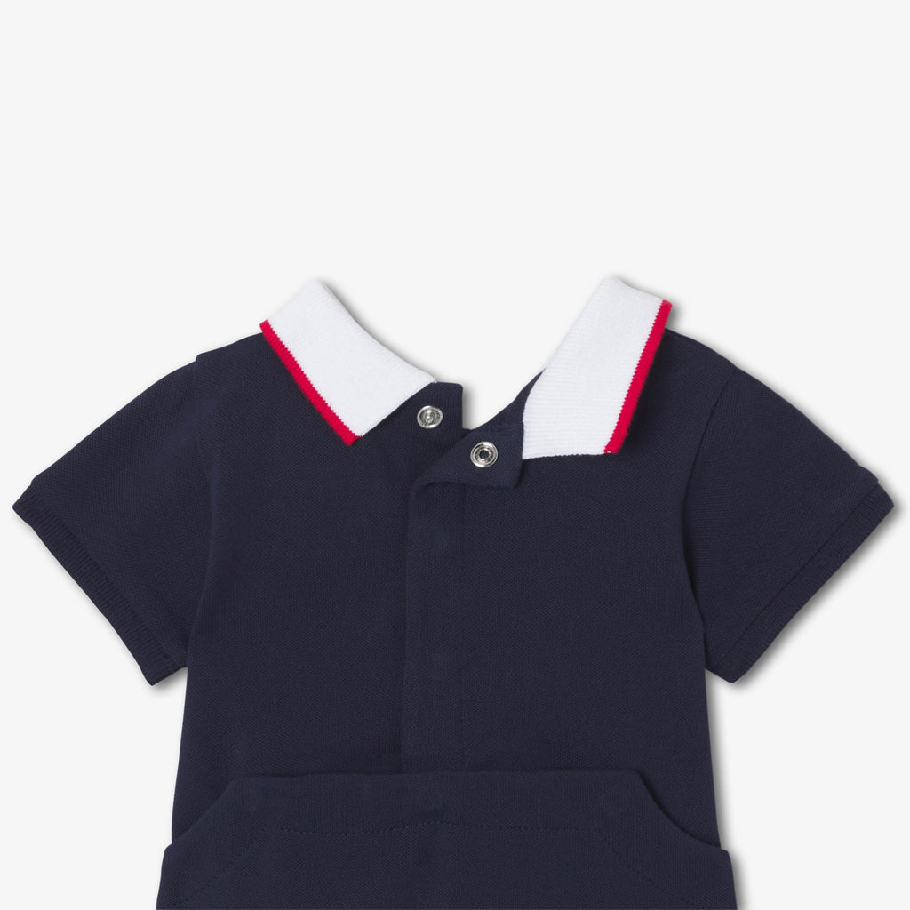 Baby boy polo-style sleepsuit - Ink Blue