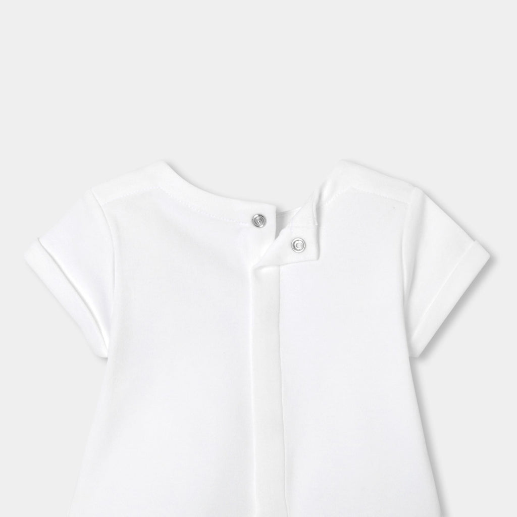 Baby boy cotton outfit set - White/Light Blue