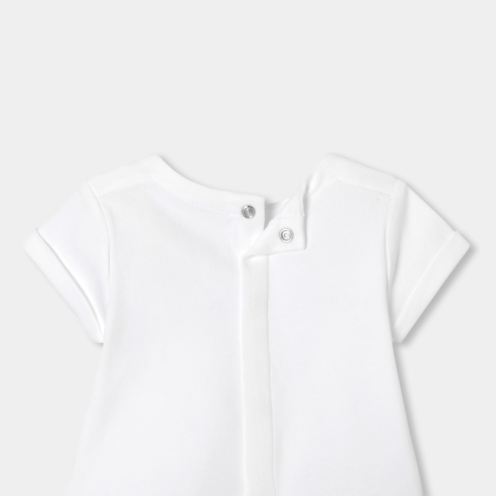 Baby boy cotton outfit set - White/Light Blue