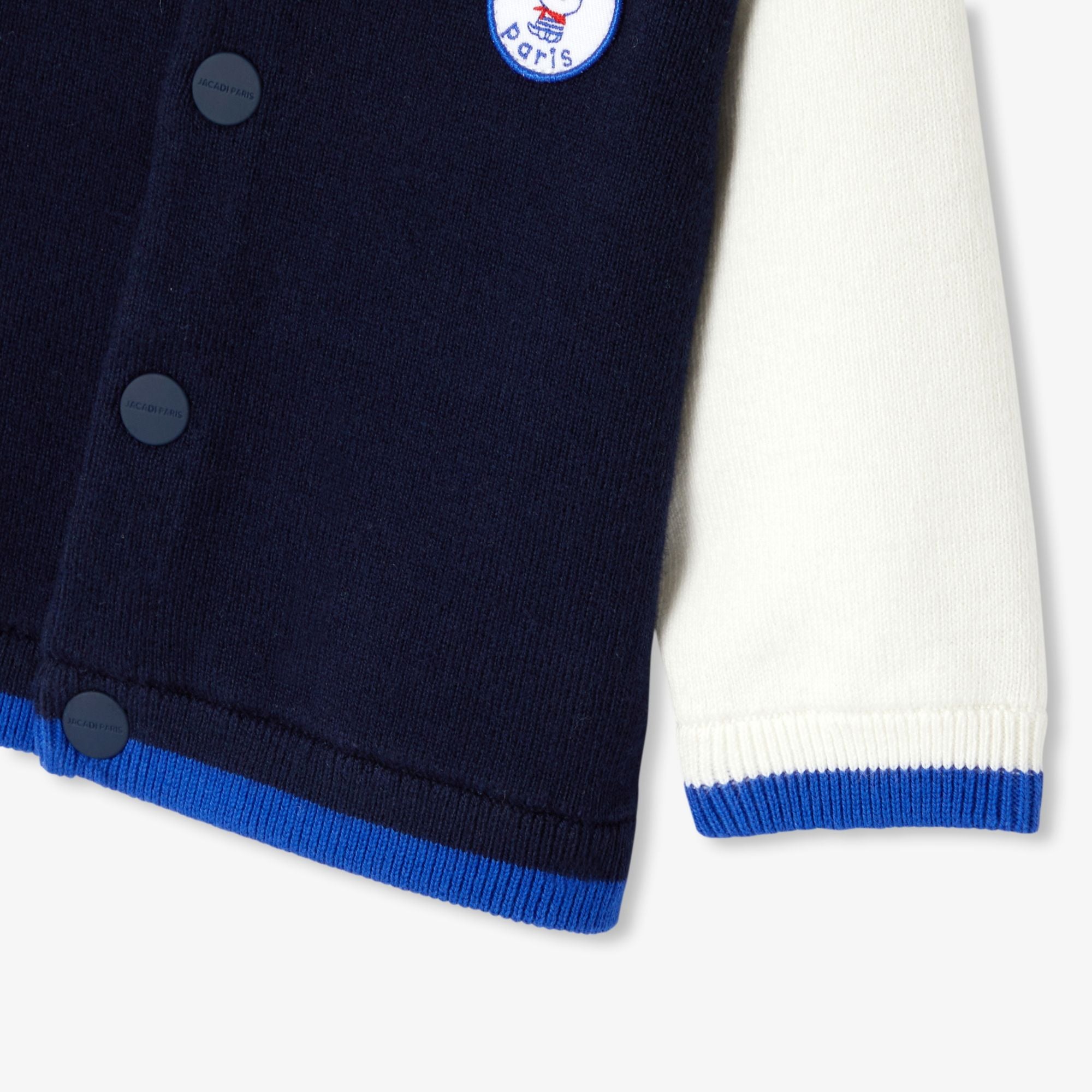 Cardigan Stile Teddy Baby Boy - Navy Blue/White