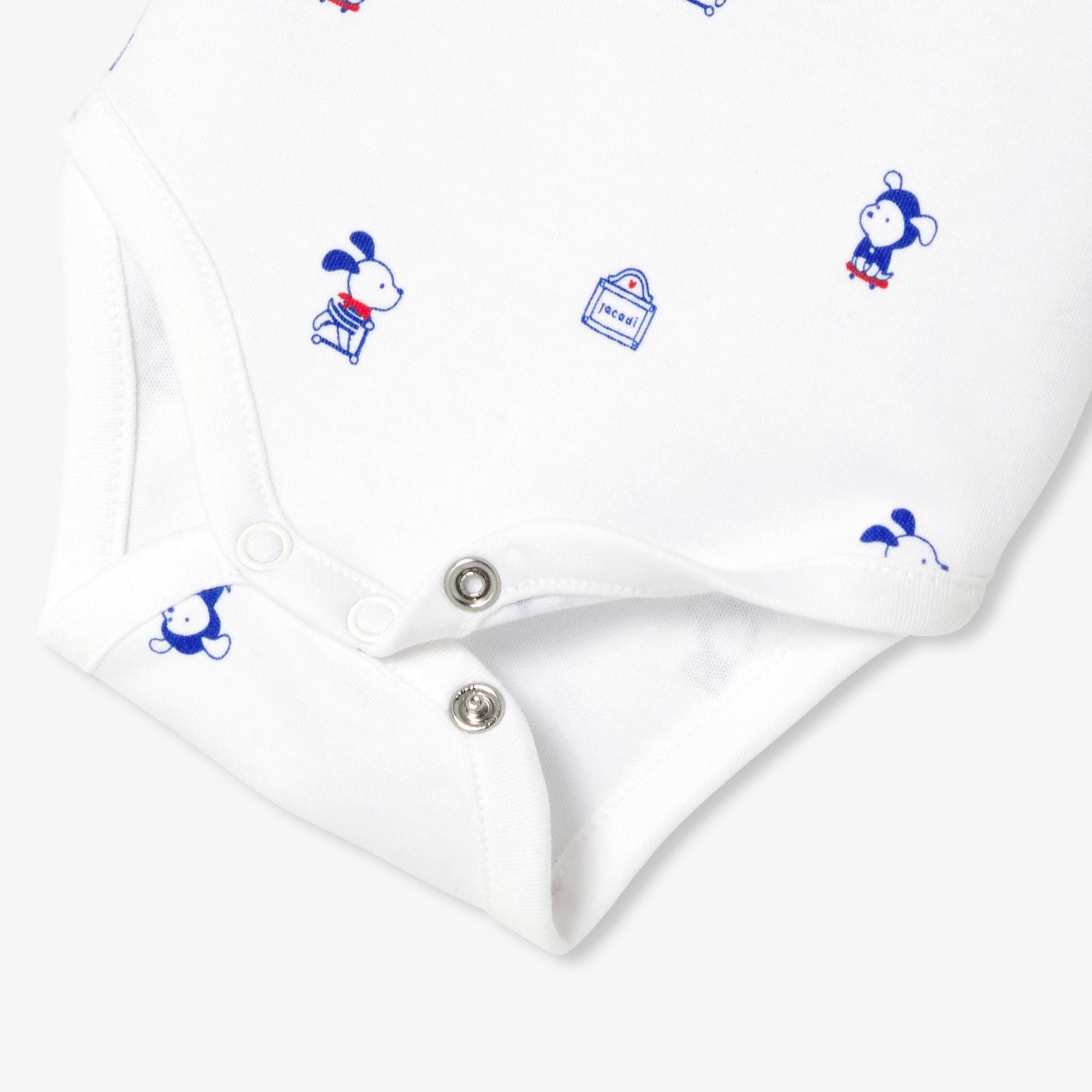 Baby boy cotton interlock bodysuit - White/Multicolour