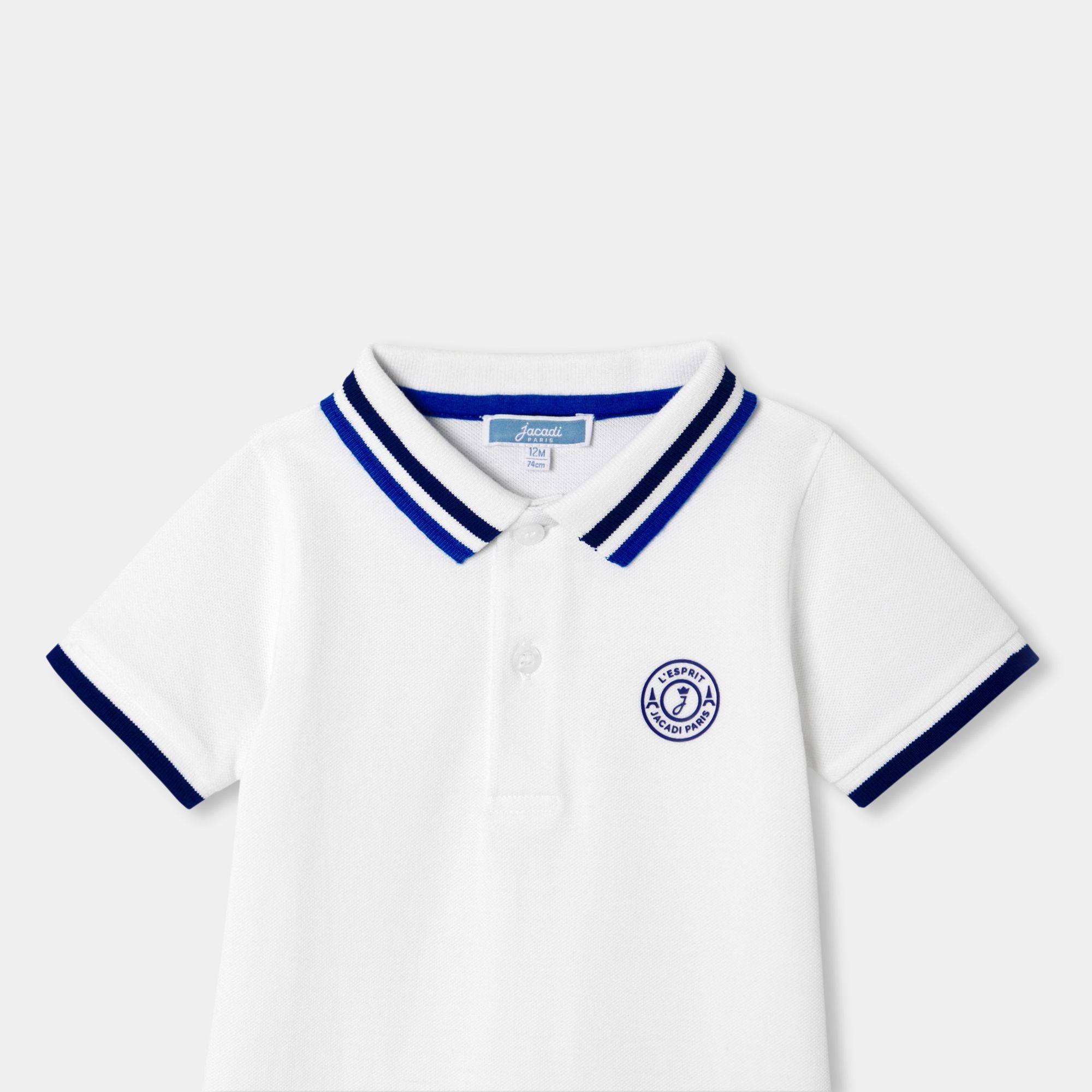 Short Romper Stile Polo shirt Baby Boy - Jacadi White