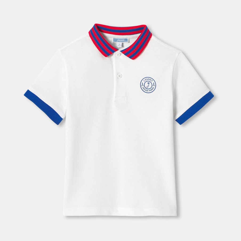 Boy cotton polo shirt - White