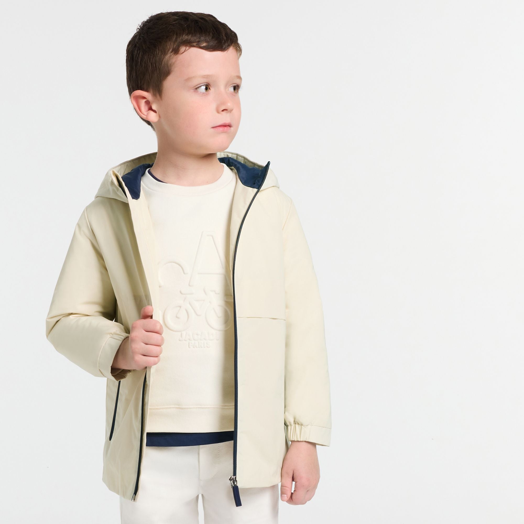 Water-repellent parka for boys