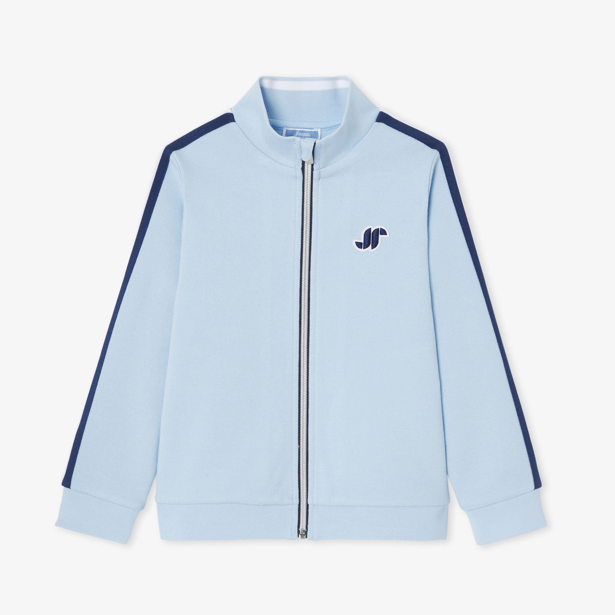 Boy double-faced pique zip-up sweatshirt - Jacadi Sky Blue
