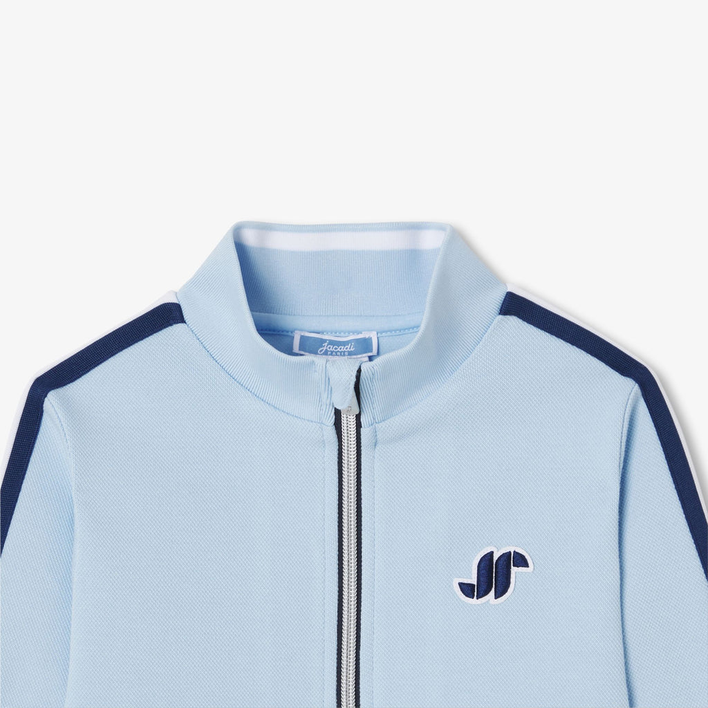 Boy double-faced pique zip-up sweatshirt - Jacadi Sky Blue