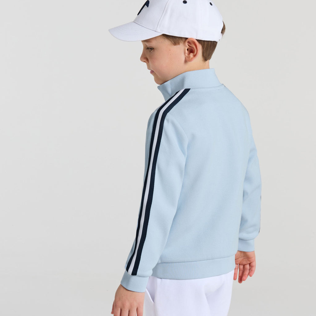 Boy double-faced pique zip-up sweatshirt - Jacadi Sky Blue