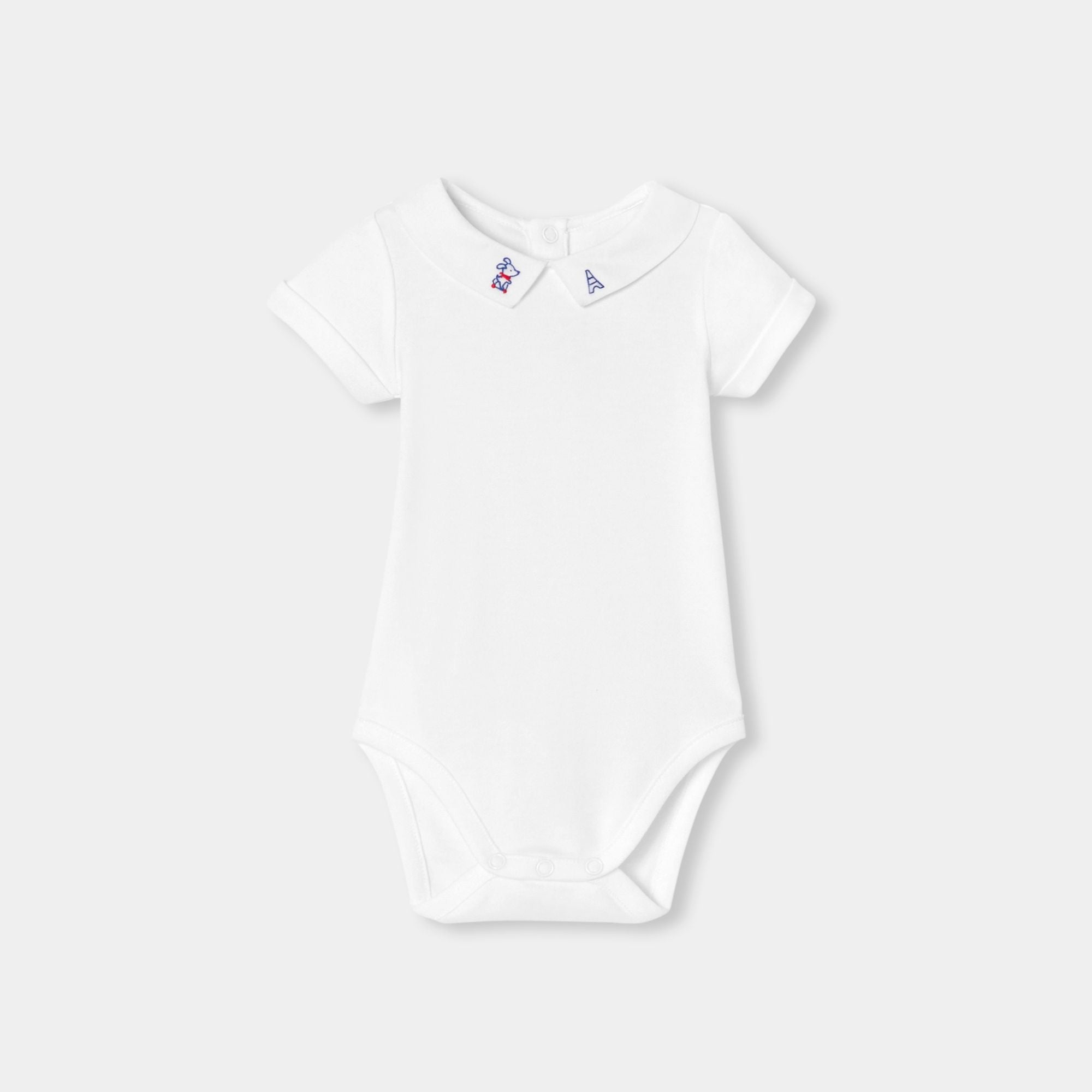 JC-NB093 - Jacadi Baby Boy Short-Sleeve Cotton Bodysuit