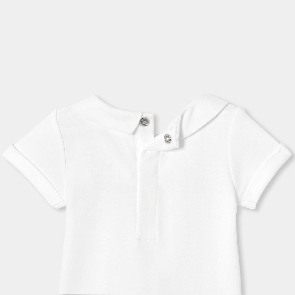 Baby boy short-sleeved cotton bodysuit - Jacadi White