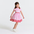 JC-TG090 - Jacadi Girl's striped poplin dress (Red)