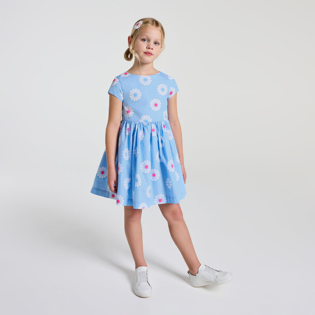 JC-TG101 - Jacadi Girl's poplin dress (Blue)