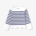 JC-TG149 - Jacadi Girls' cotton sailor top - White/Blue