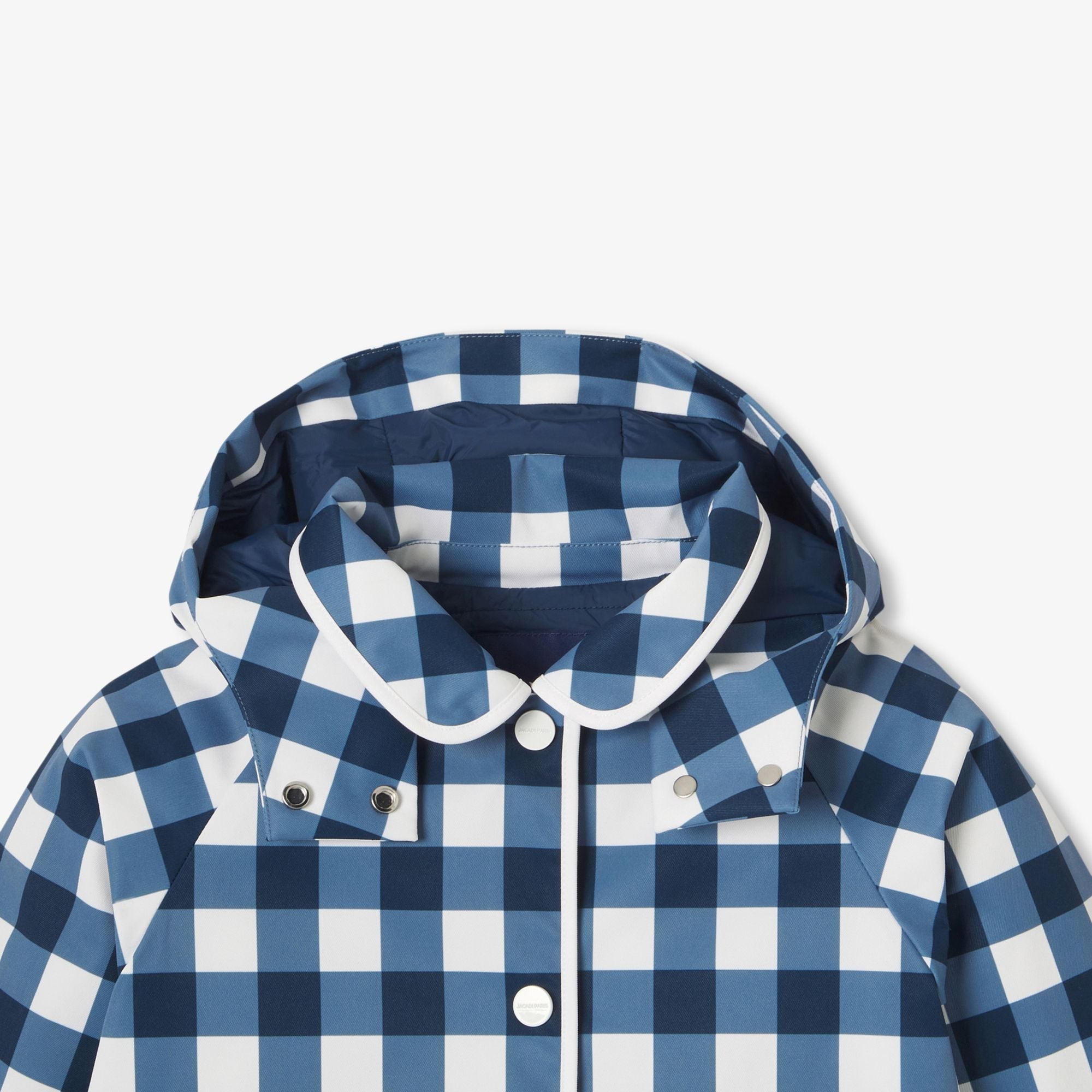 Cappotto a Quadrettini Vichy Girl - White/Light Blue