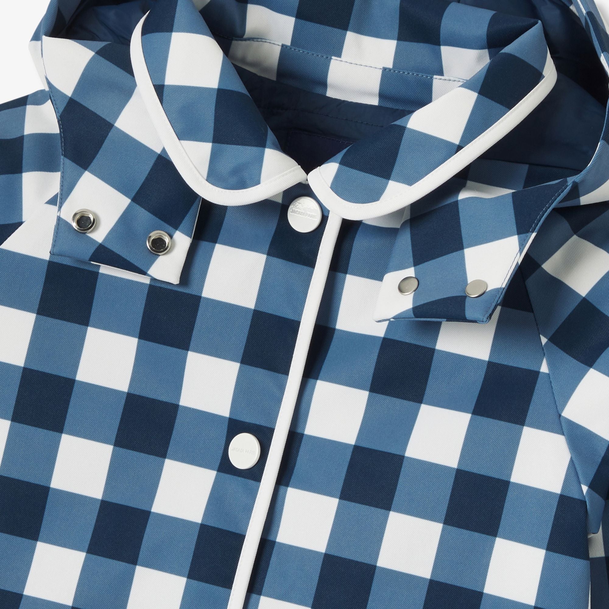 Cappotto a Quadrettini Vichy Girl - White/Light Blue