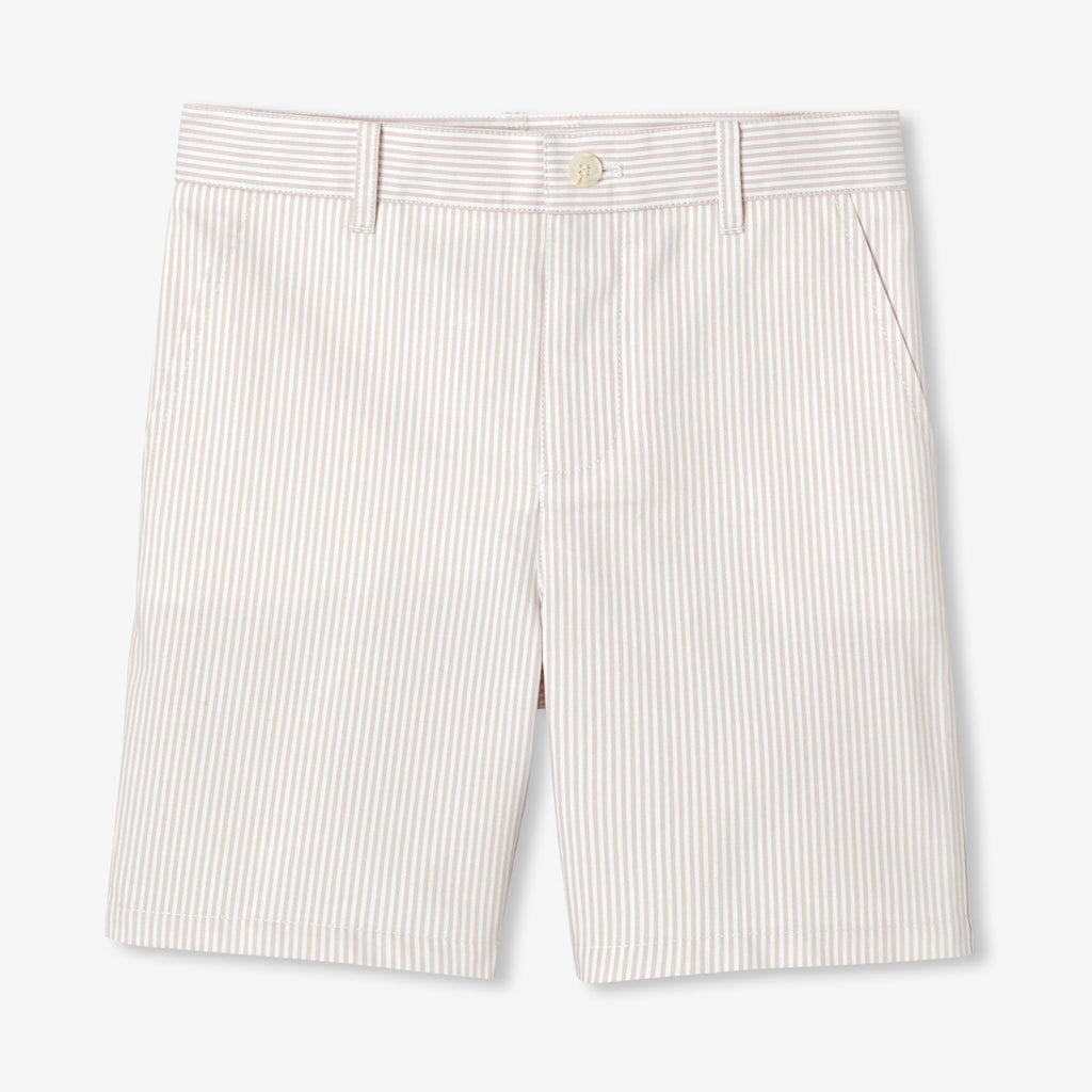 Boy striped twill Bermuda shorts - White/Beige
