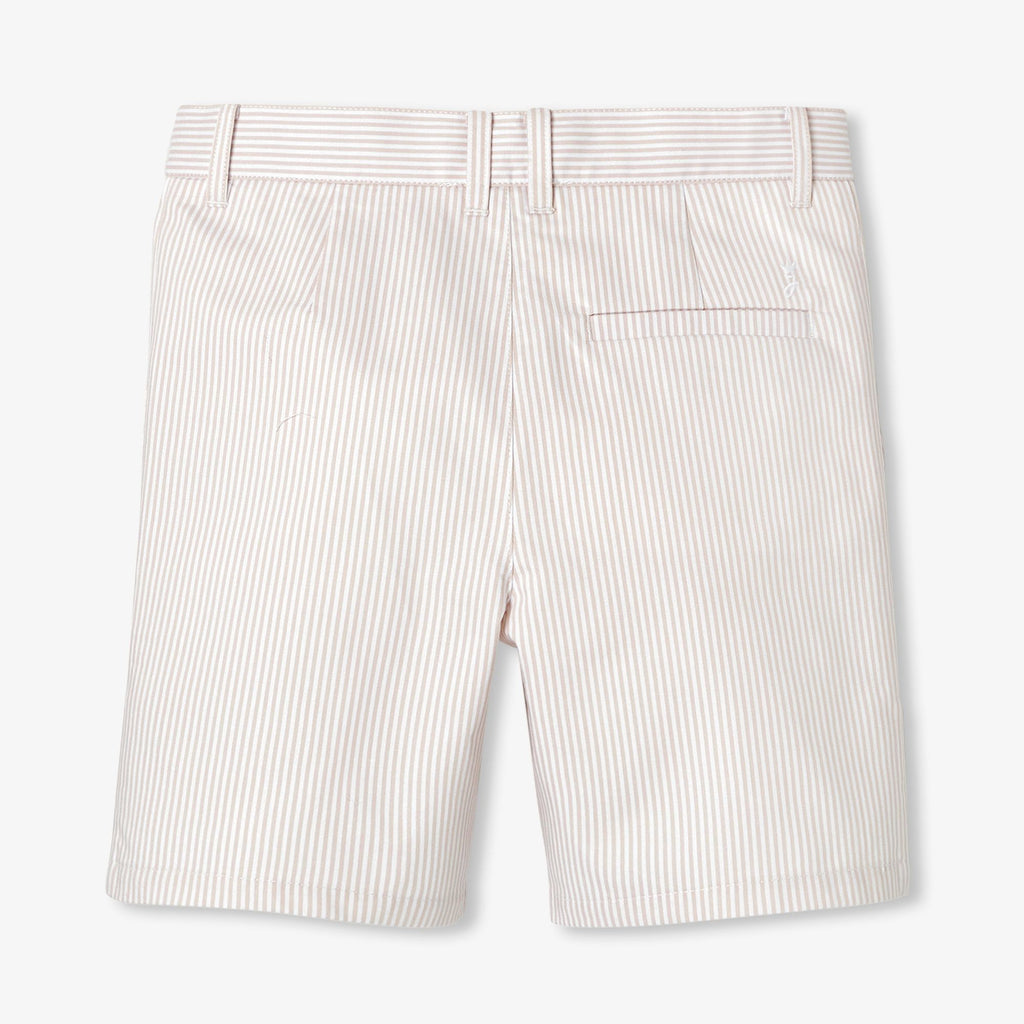 Boy striped twill Bermuda shorts - White/Beige