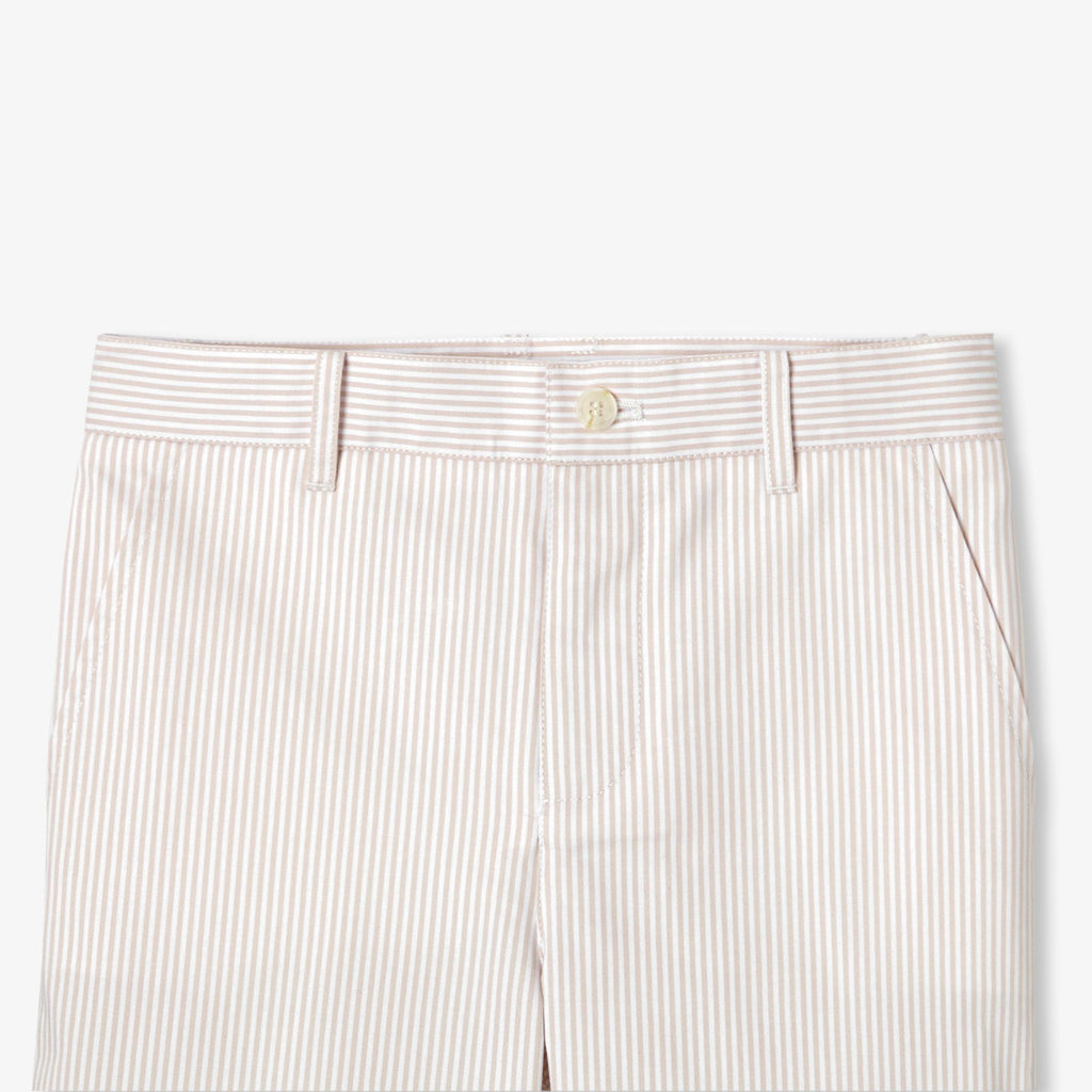 Boy striped twill Bermuda shorts - White/Beige