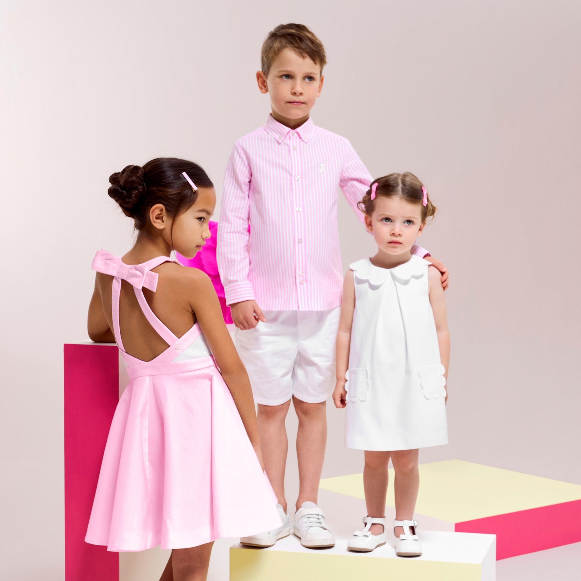 Boy striped Oxford cotton shirt - White/Pink
