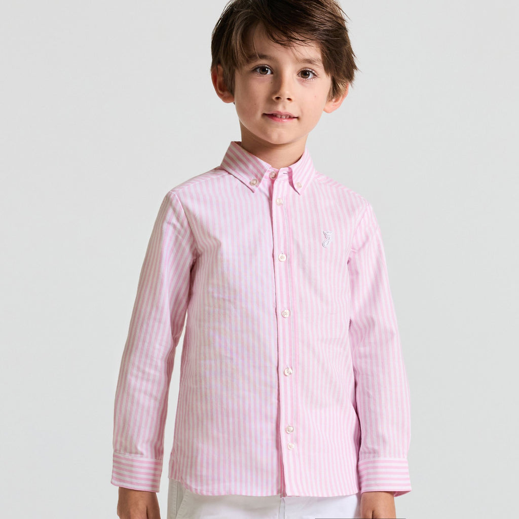 Boy striped Oxford cotton shirt - White/Pink