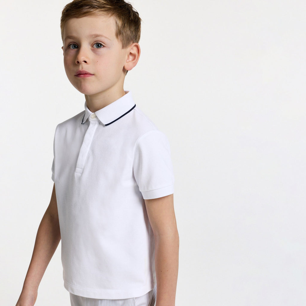 Boy ceremony polo shirt - White