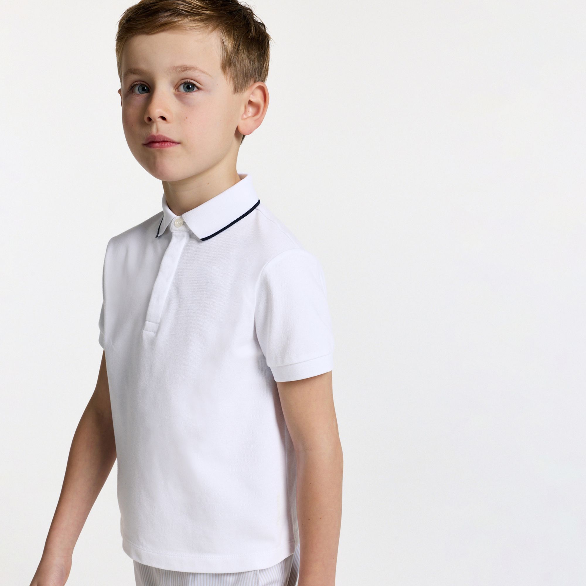 Boy ceremony polo shirt - White