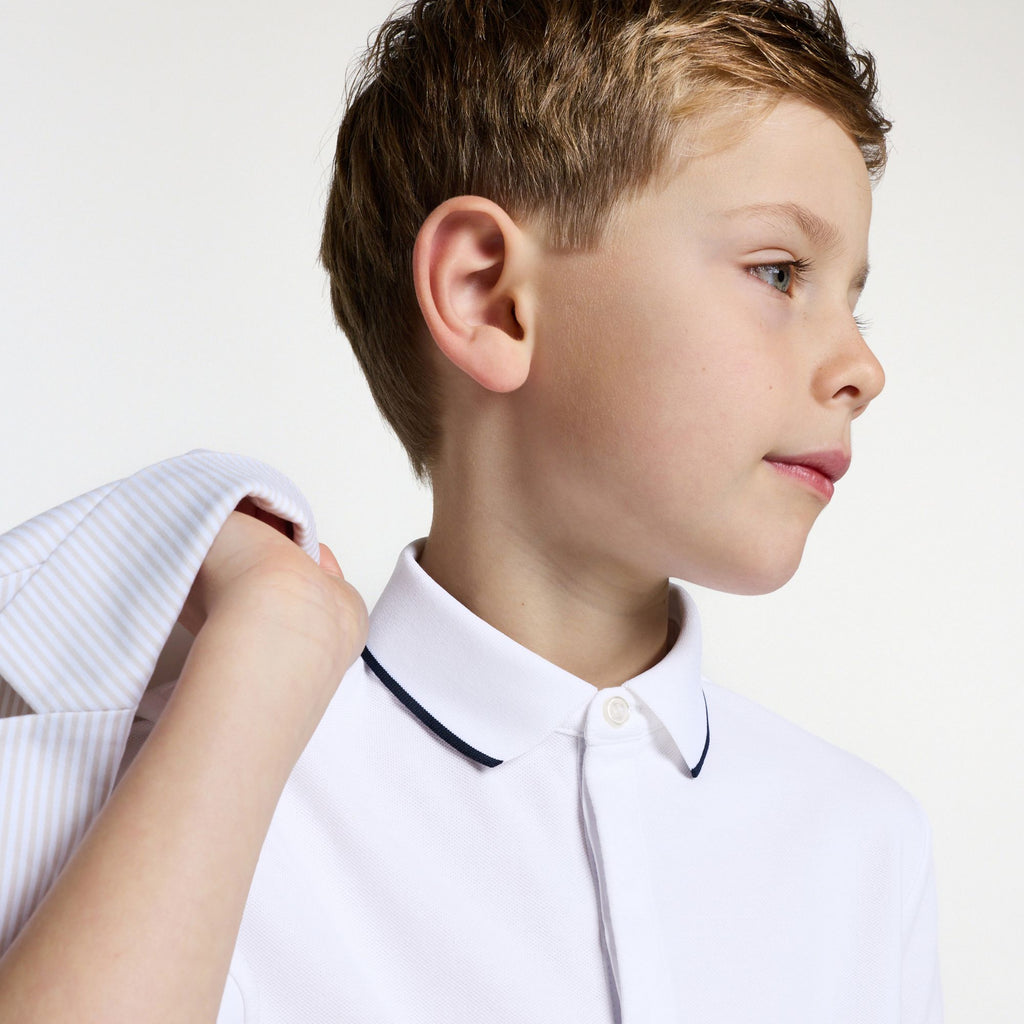 Boy ceremony polo shirt - White