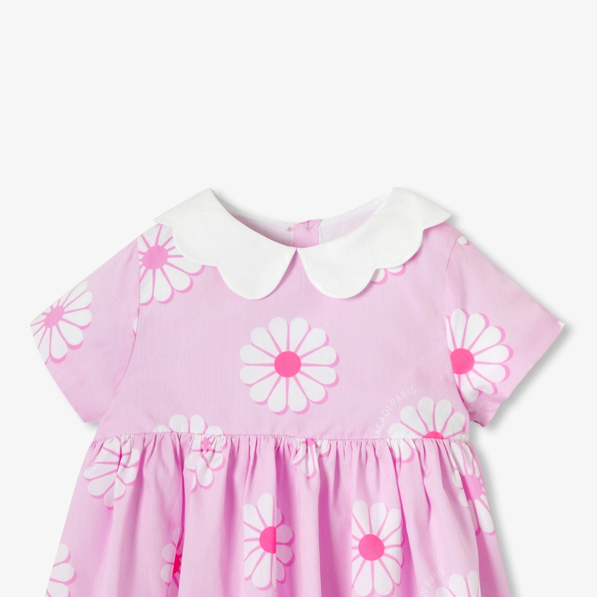 Baby girl cotton dress with floral pattern