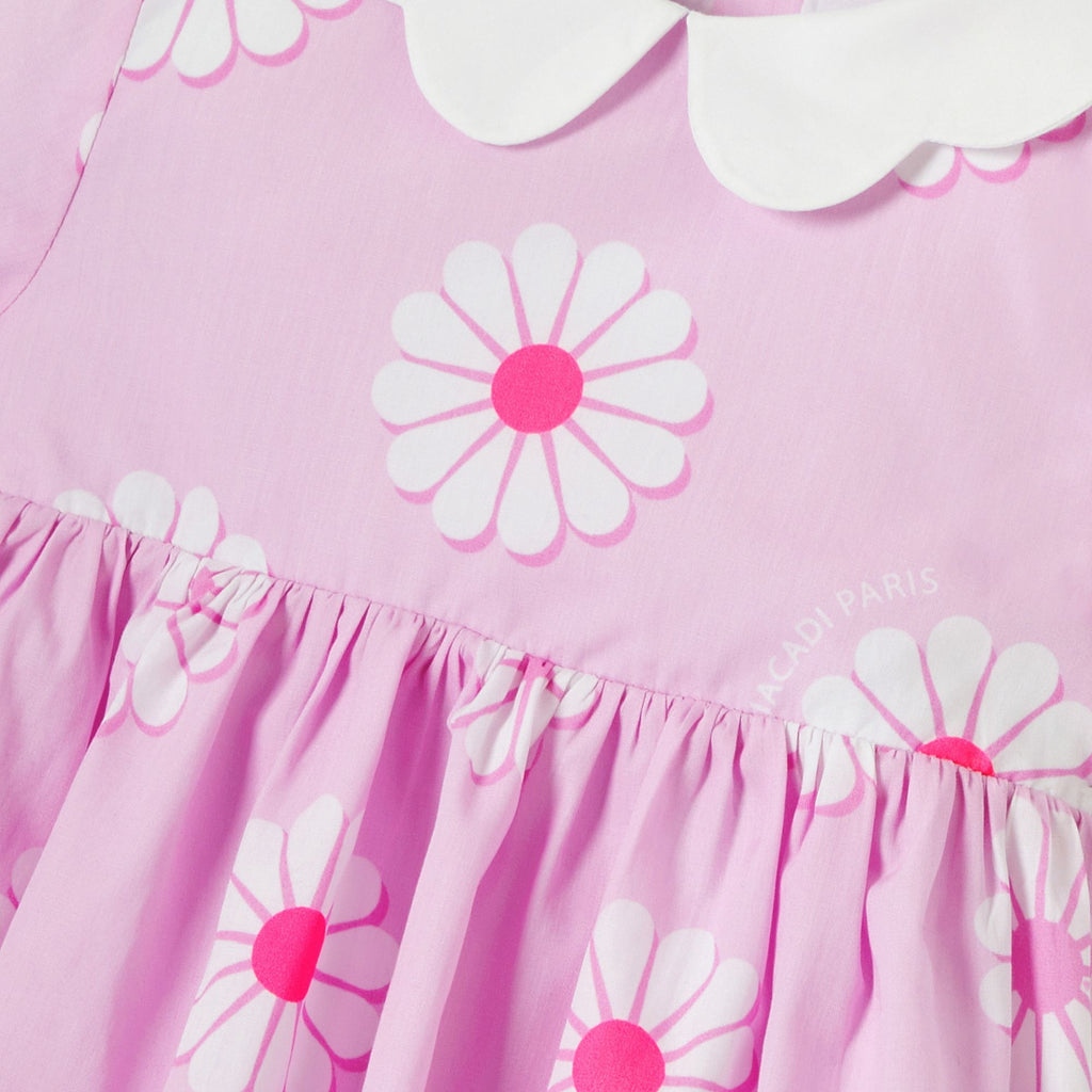 Baby girl cotton dress with floral pattern