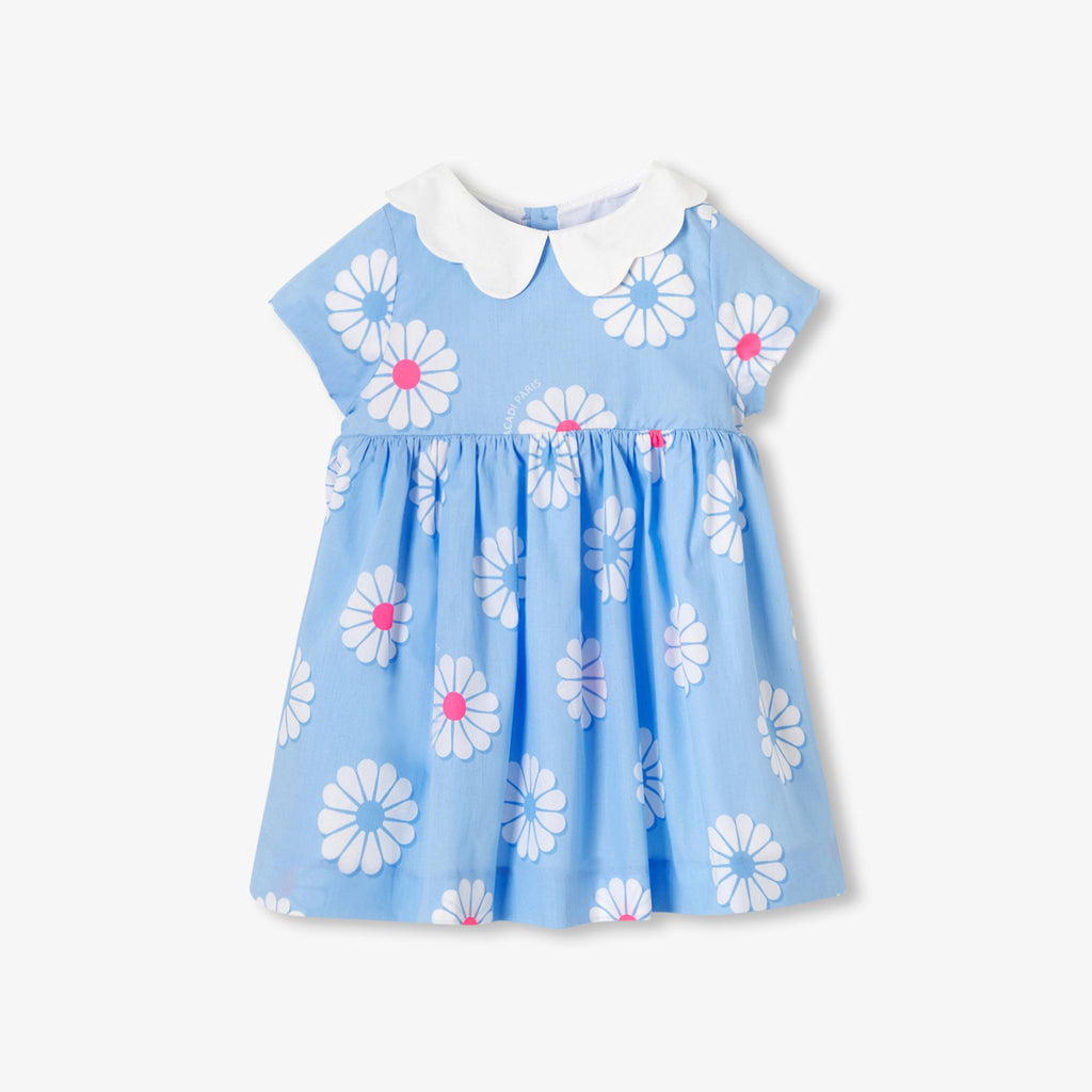 JC-NG150 - Jacadi Baby girl cotton dress with floral motif