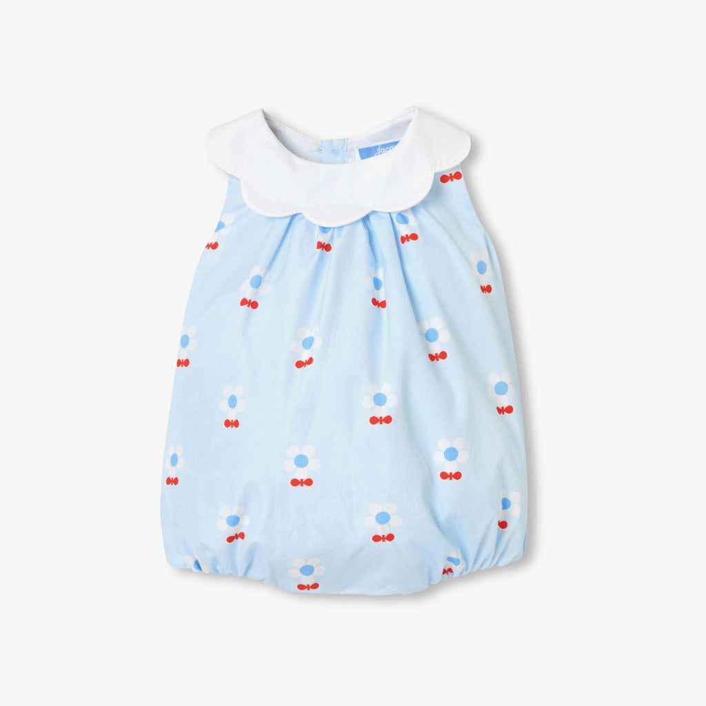 JC-NG132 - Jacadi Newborn girl cotton poplin romper