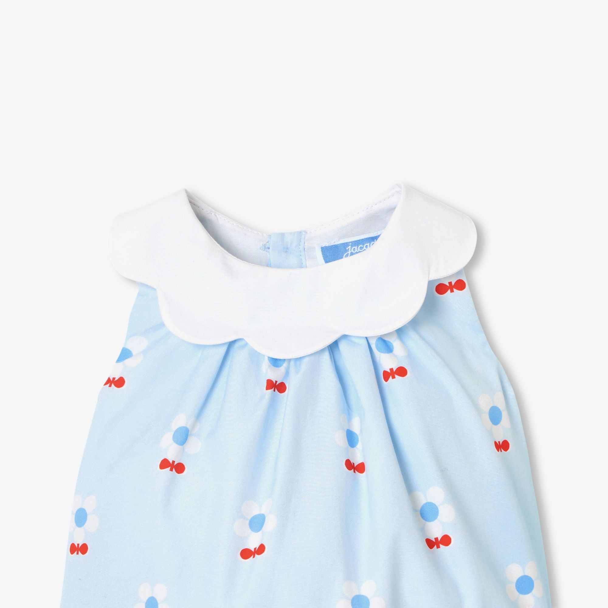 Baby girl cotton poplin romper