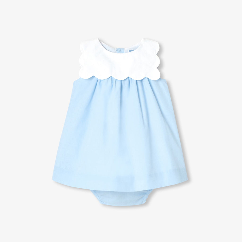 JC-NG152 - Jacadi Newborn girl fil-à-fil cotton dress