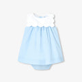 JC-NG152 - Jacadi Newborn girl fil-à-fil cotton dress