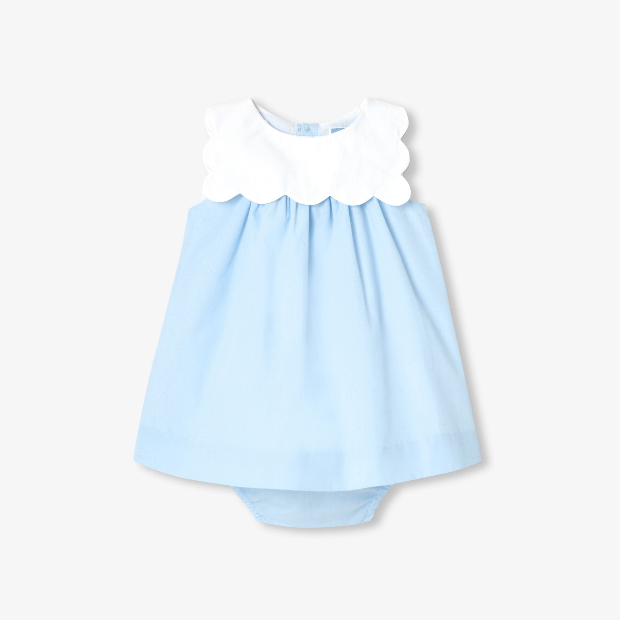 JC-NG152 - Jacadi Newborn girl fil-à-fil cotton dress