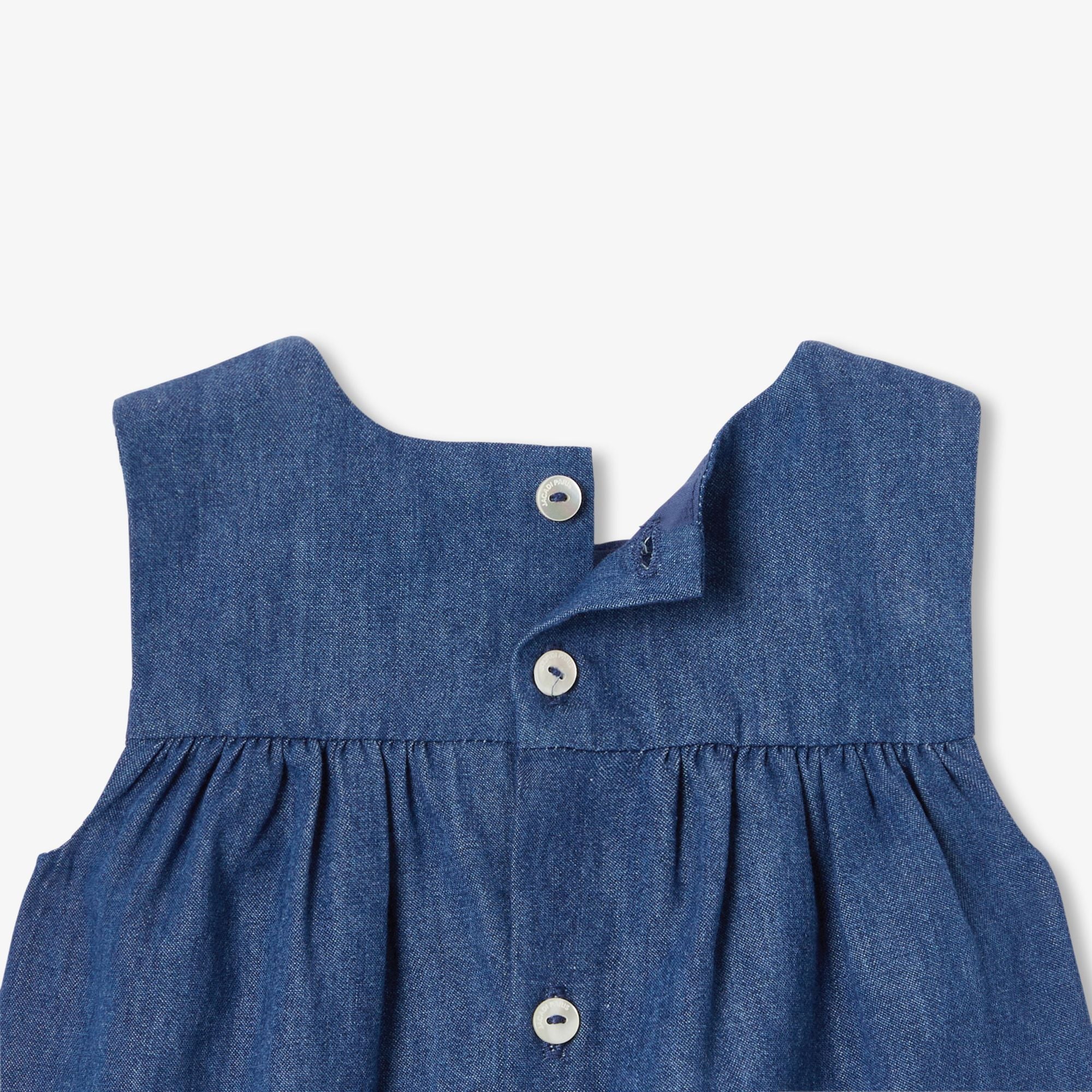 Baby girl lightweight denim shirt dress - Dark Denim