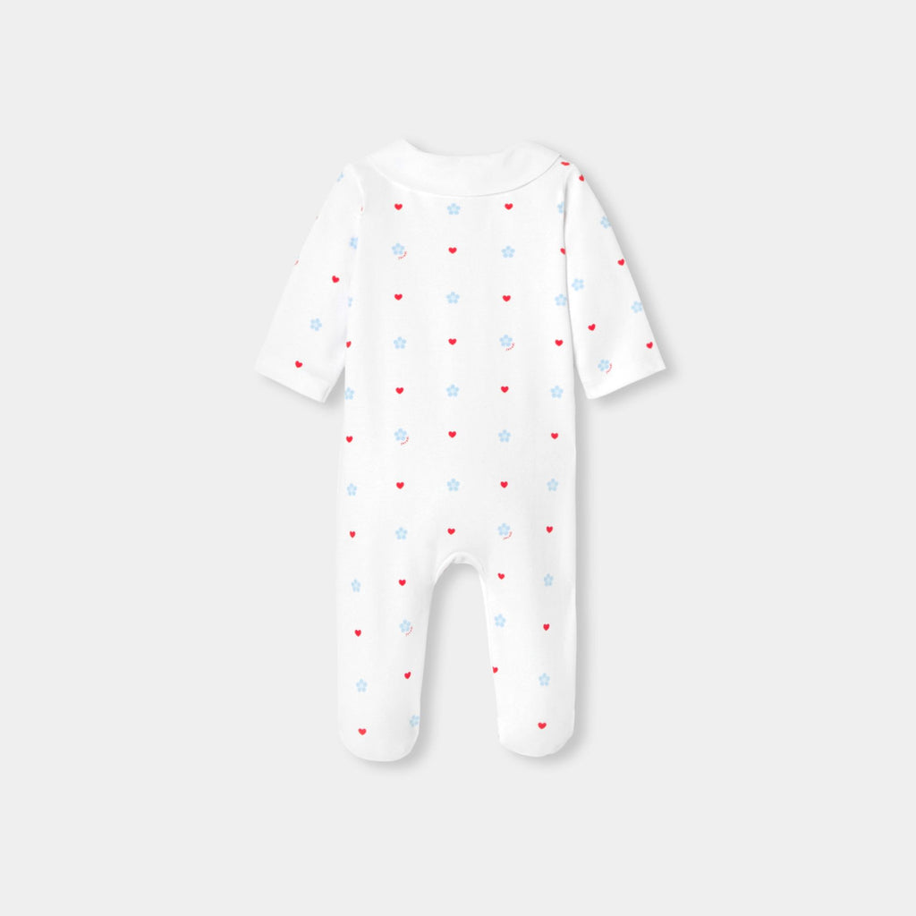 Jc-NG136 - Jacadi Newborn girl interlock cotton sleepsuit