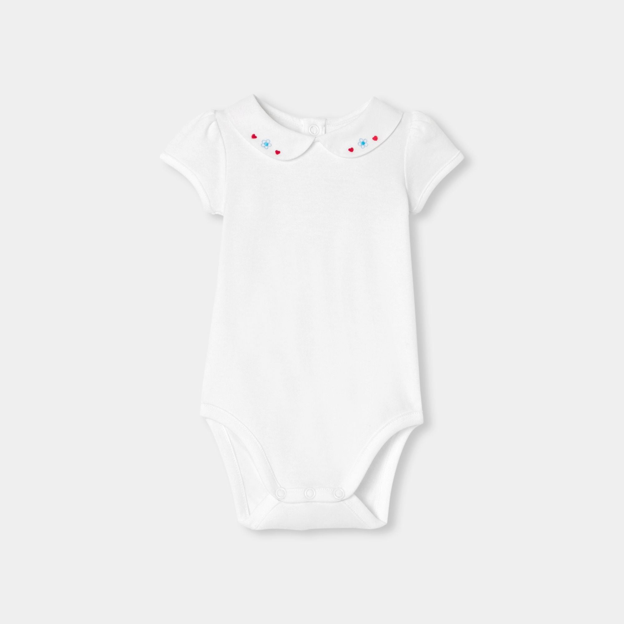 JC-NG156 - Jacadi Baby Girl Short-Sleeve Interlock Cotton Bodysuit