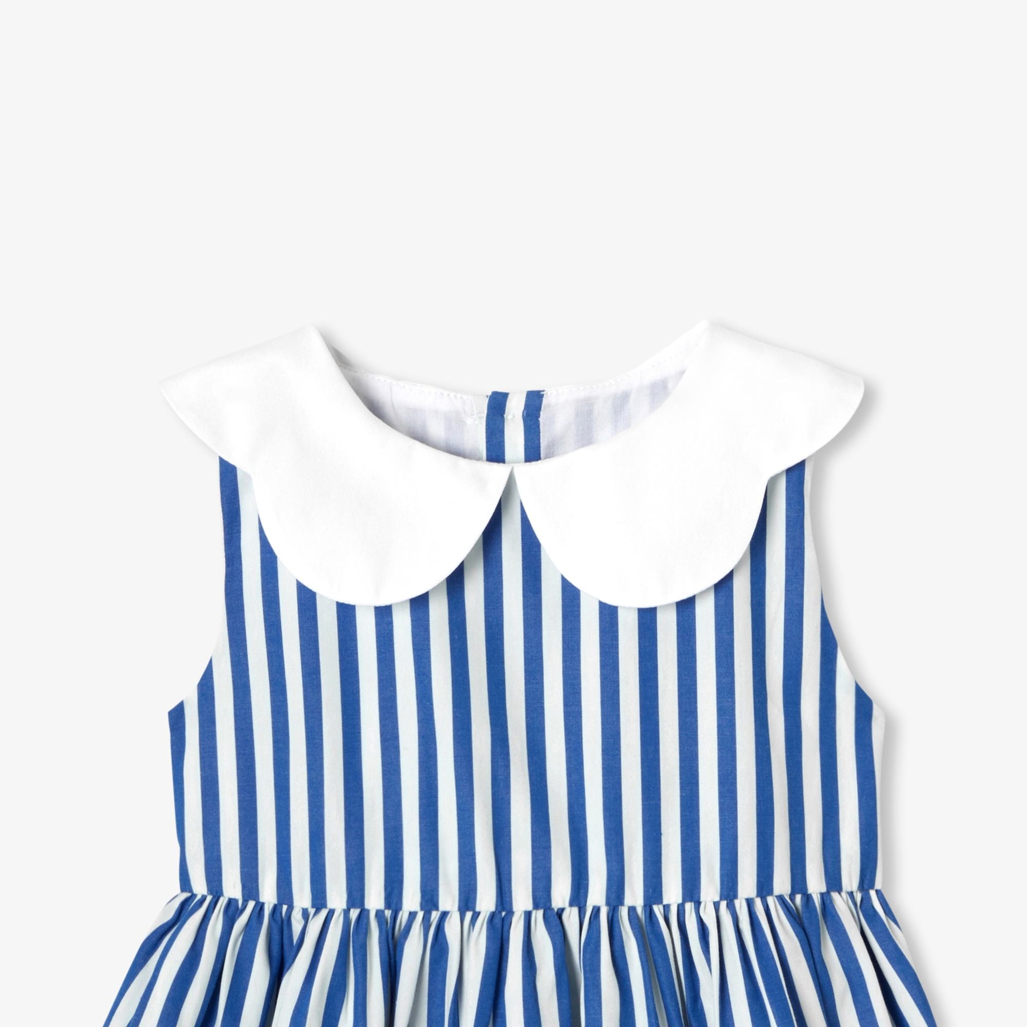 Dress Sleeveless Striped Baby Girl - White/Light Blue