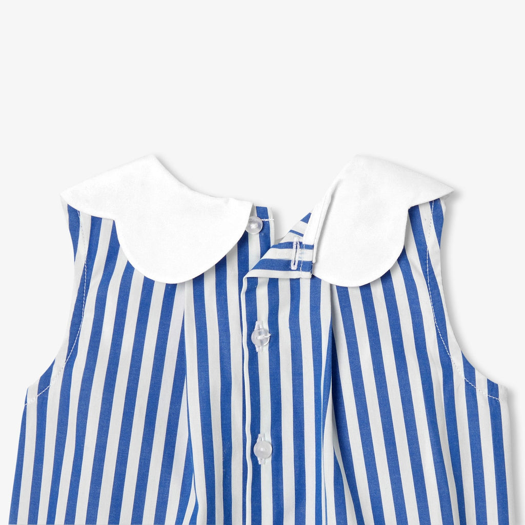 Baby girl sleeveless blouse - White/Light Blue