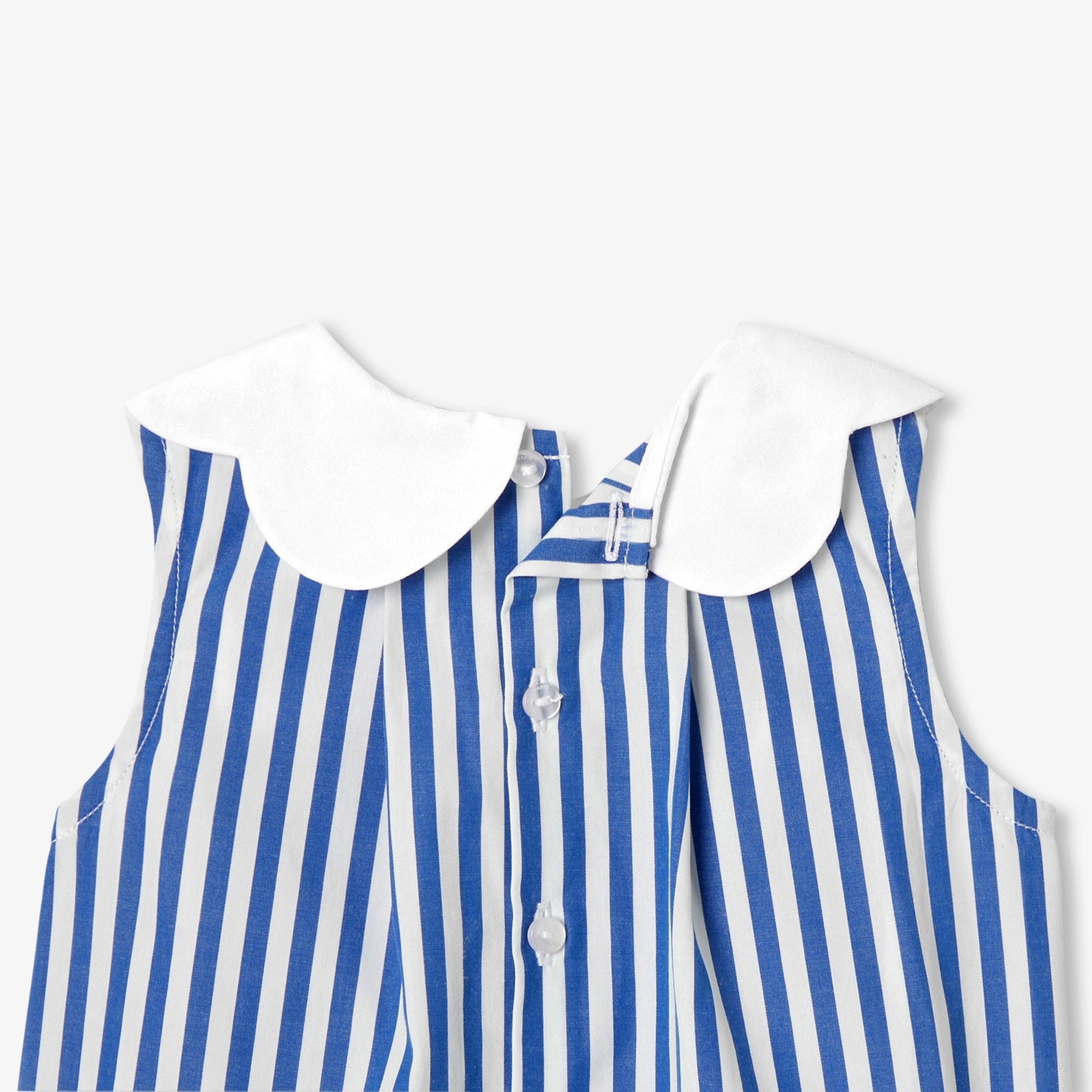 Baby girl sleeveless blouse - White/Light Blue