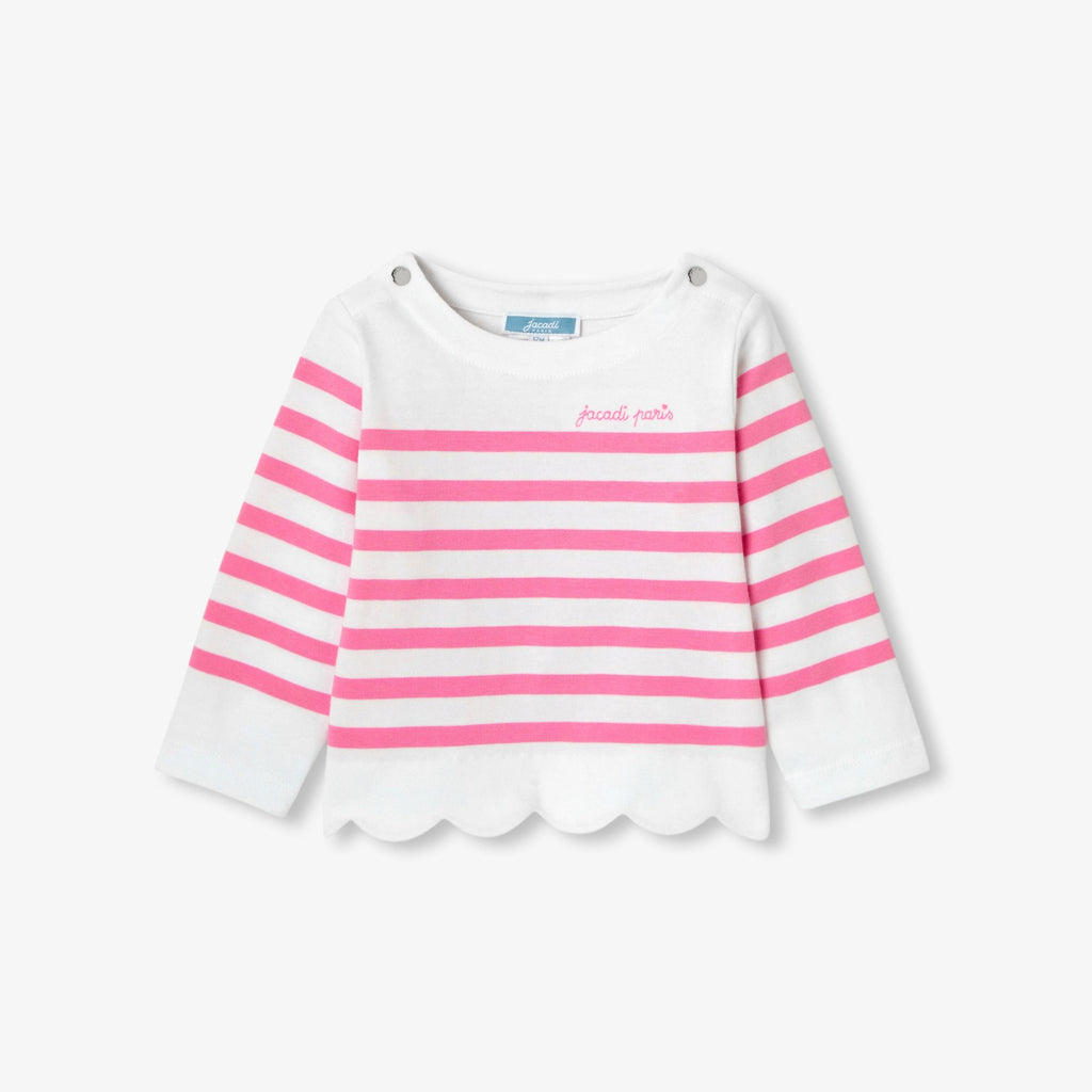 Baby girl sailor-style T-shirt - White/Pink