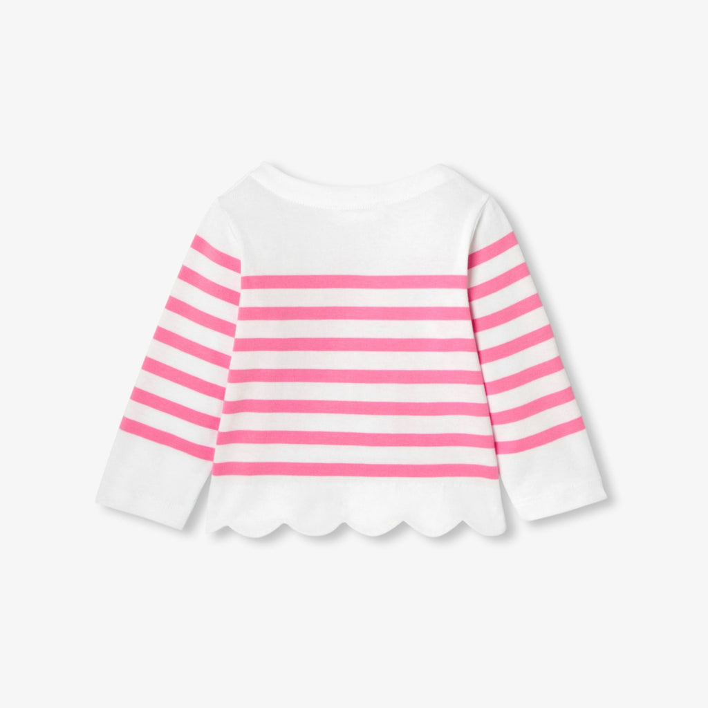 Baby girl sailor-style T-shirt - White/Pink