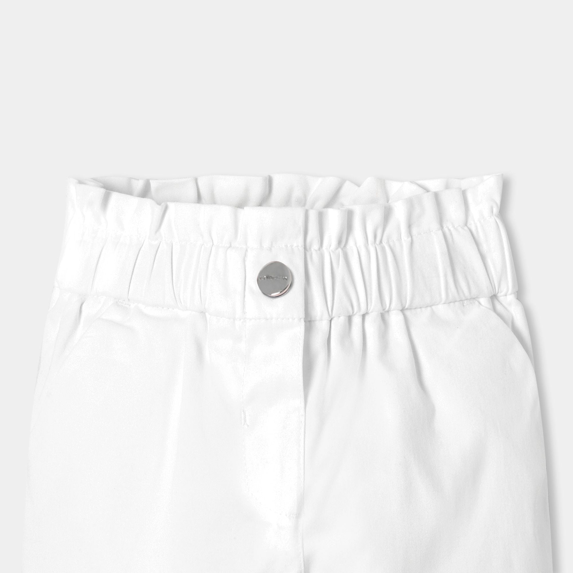 Baby girl cotton satin paper-bag trousers - Jacadi White