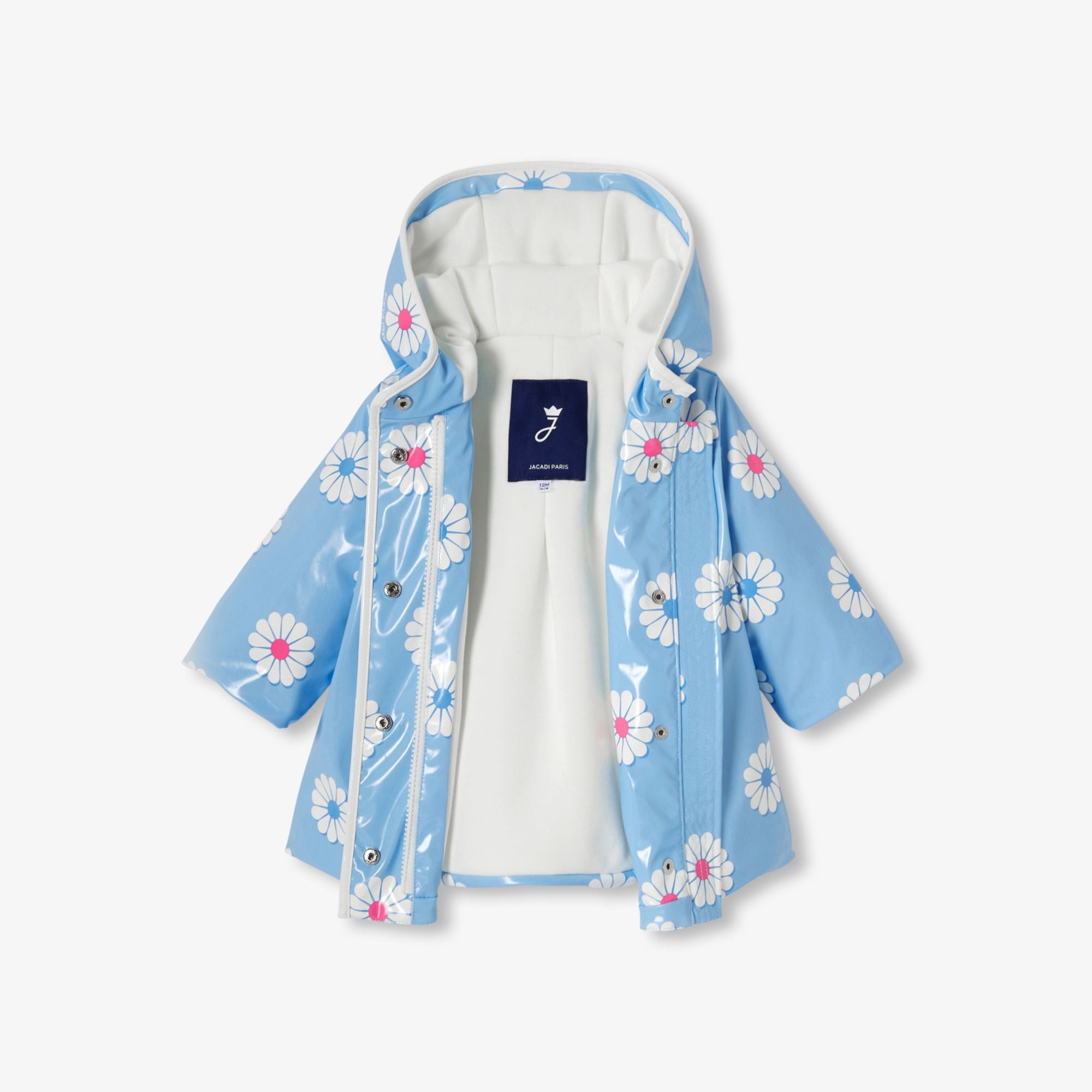Impermeabile Lucido Stampa Margherita Baby Girl - Blue/White