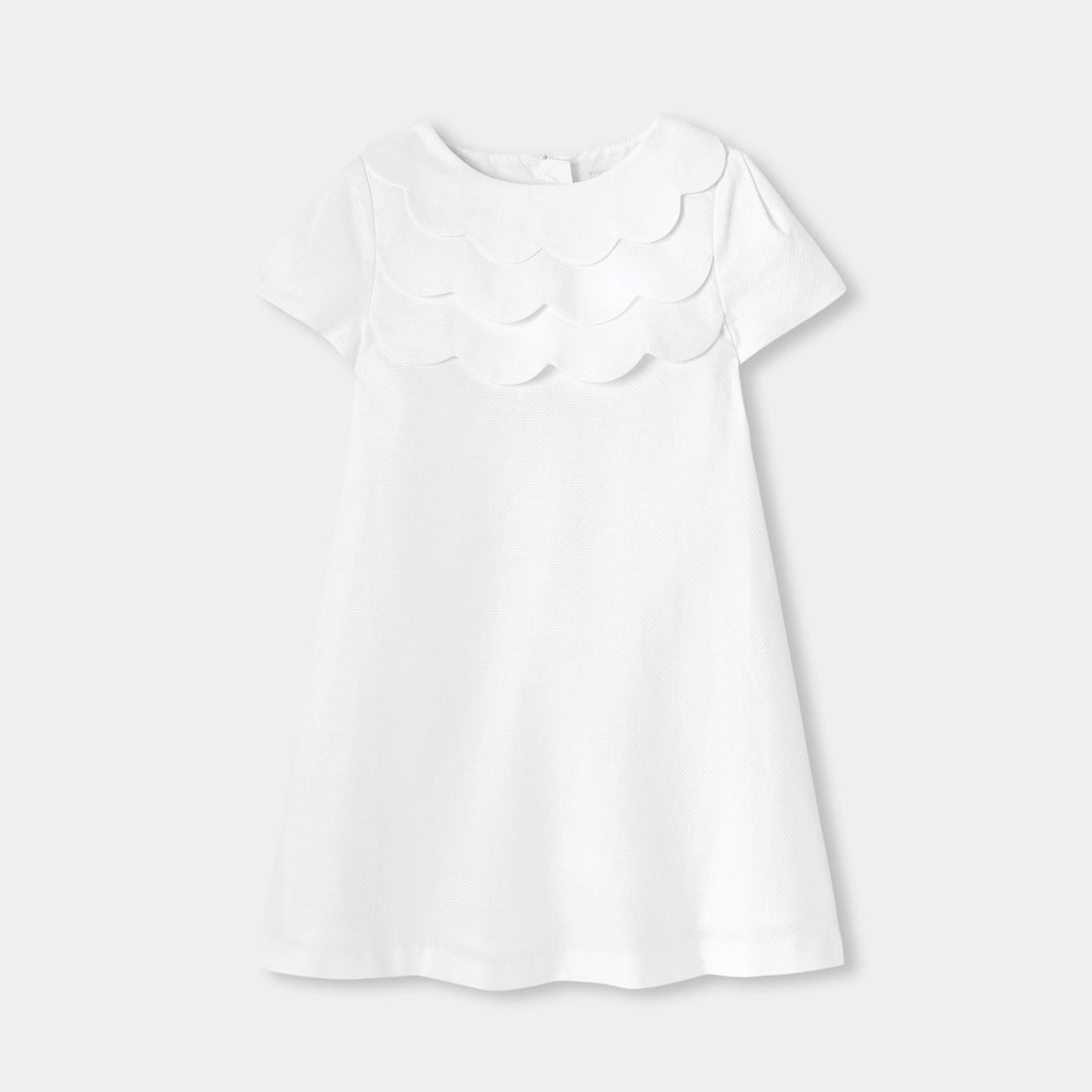 Ceremony Dress in Honeycomb Piqué Girl - Ivory