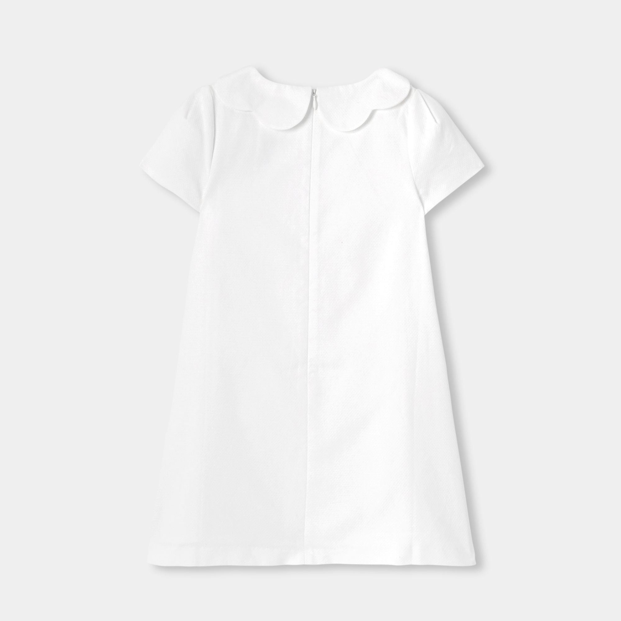 Ceremony Dress in Honeycomb Piqué Girl - Ivory
