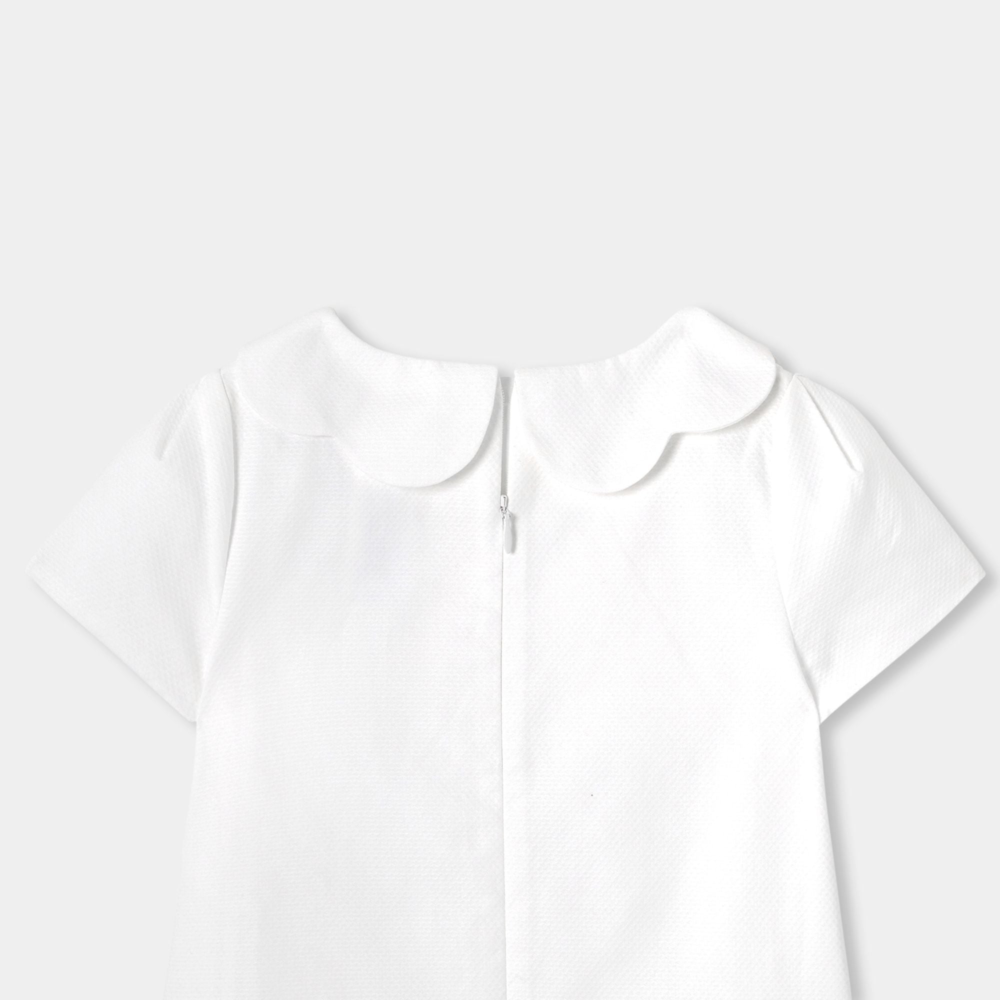 Ceremony Dress in Honeycomb Piqué Girl - Ivory