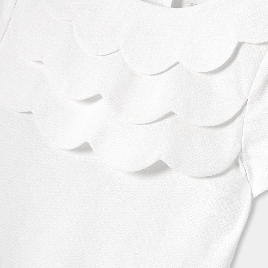 Ceremony Dress in Honeycomb Piqué Girl - Ivory